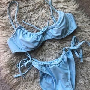 Gorgeous 🔥 Shirred Underwire Light Blue Bikini